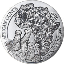 Coin, Rwanda, Suricate, 50 Francs, 2016, 1 Oz, MS(65-70), Silver