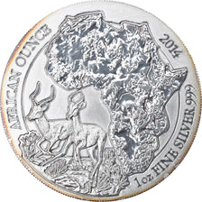 Coin, Rwanda, Impala, 50 Francs, 2014, 1 Oz, MS(65-70), Silver