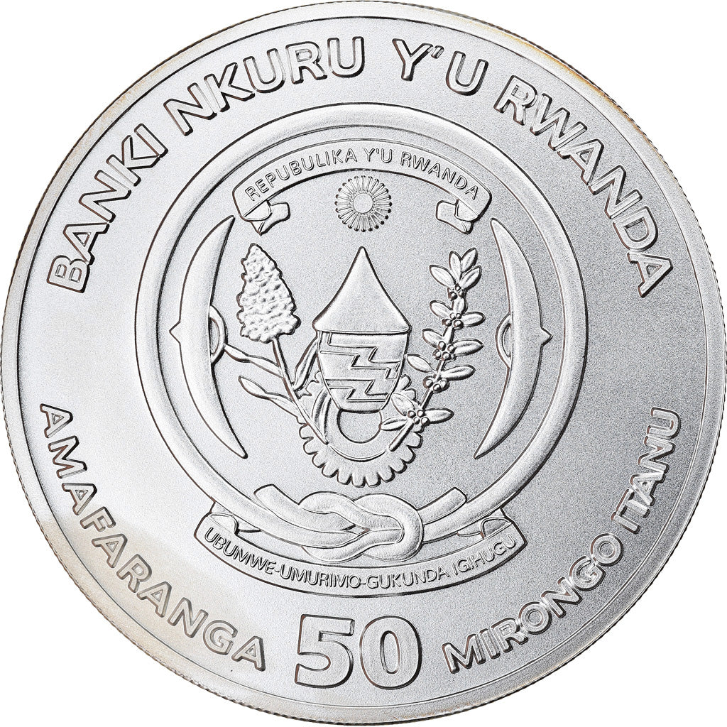 Coin, Rwanda, Impala, 50 Francs, 2014, 1 Oz, MS(65-70), Silver