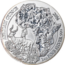 Coin, Rwanda, Impala, 50 Francs, 2014, 1 Oz, MS(65-70), Silver