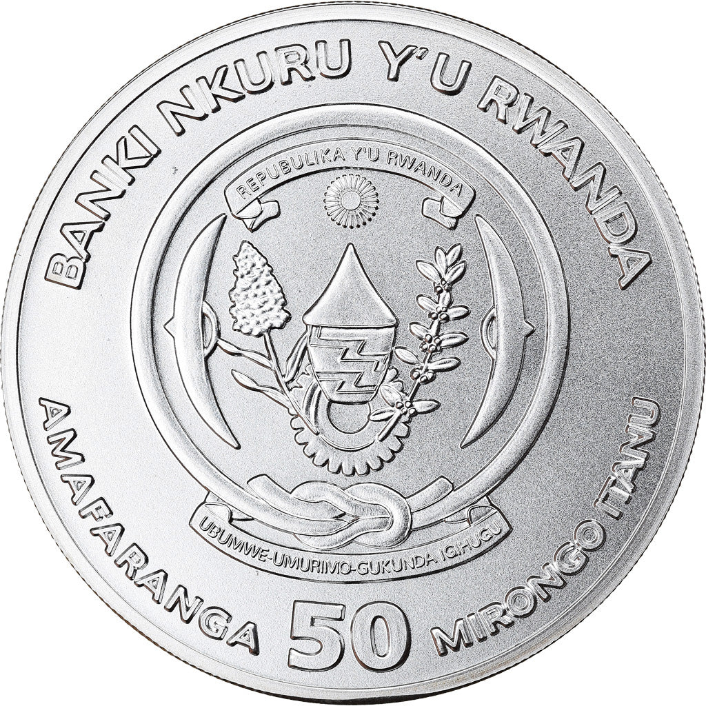 Coin, Rwanda, Impala, 50 Francs, 2014, 1 Oz, MS(65-70), Silver