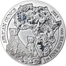 Coin, Rwanda, Cheetah, 50 Francs, 2013, 1 Oz, MS(65-70), Silver