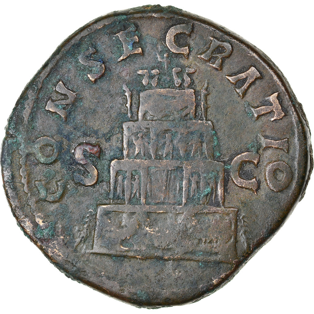 Coin, Divus Antoninus Pius, Sestertius, 161, Rome, EF(40-45), Bronze, RIC:1266