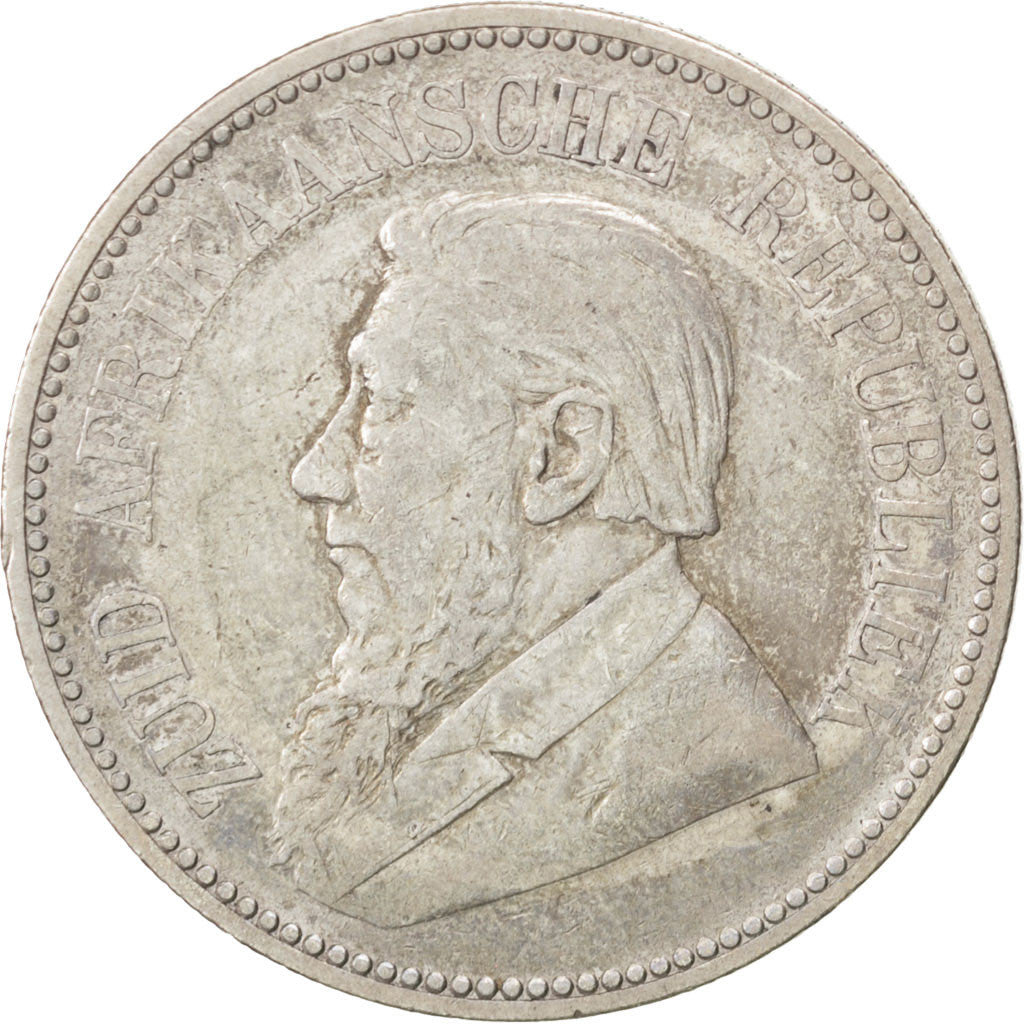 SOUTH AFRICA, 2-1/2 Shillings, 1896, KM #7, EF(40-45), Silver, 13.97