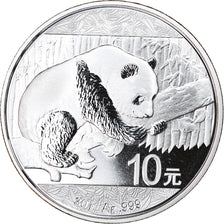Coin, China, Panda, 10 Yüan, 2016, Bullion, MS(65-70), Silver
