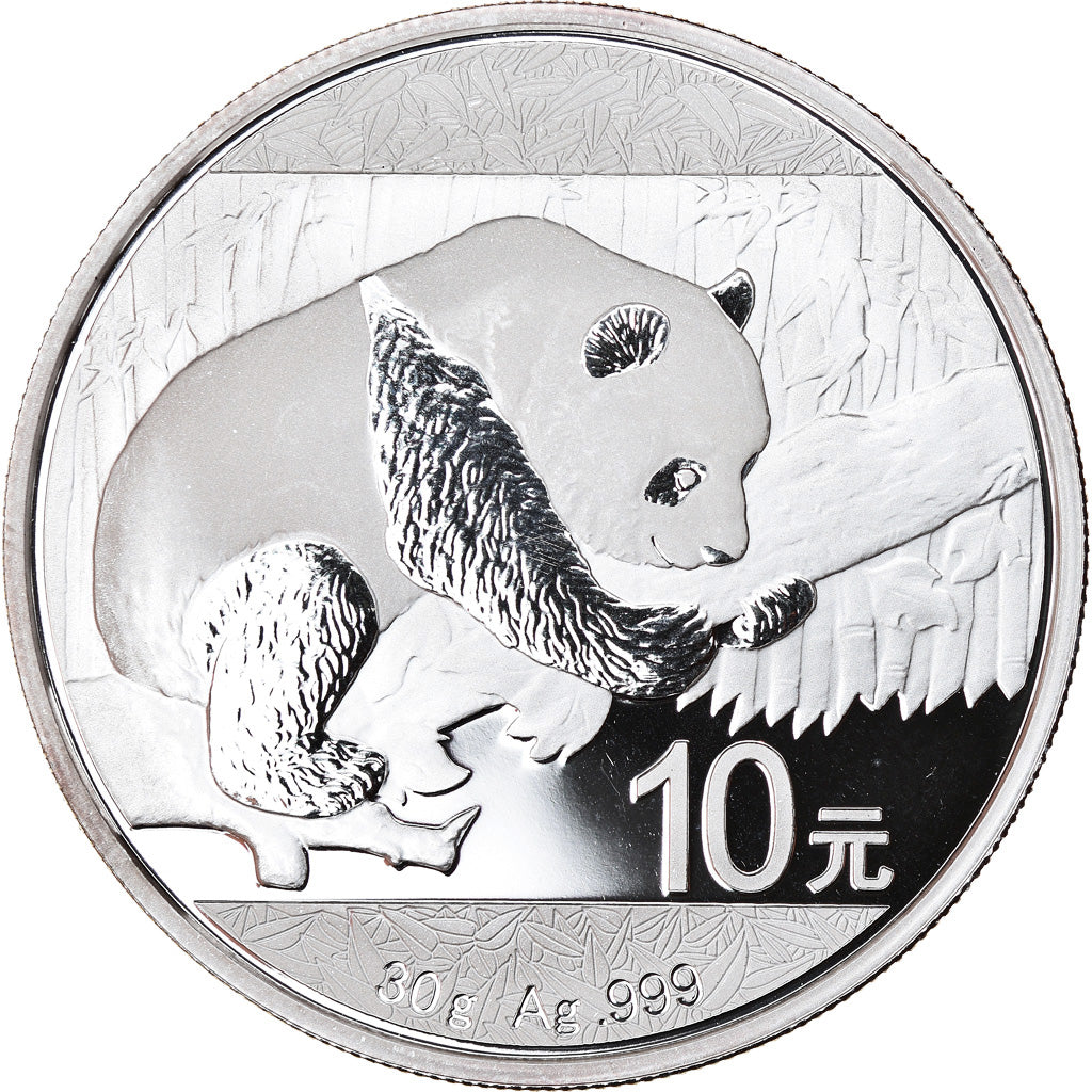 Coin, China, Panda, 10 Yüan, 2016, Bullion, MS(65-70), Silver