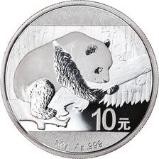 Moneta, China, Panda, 10 Yüan, 2016, Bullion, MS(65-70), Srebro
