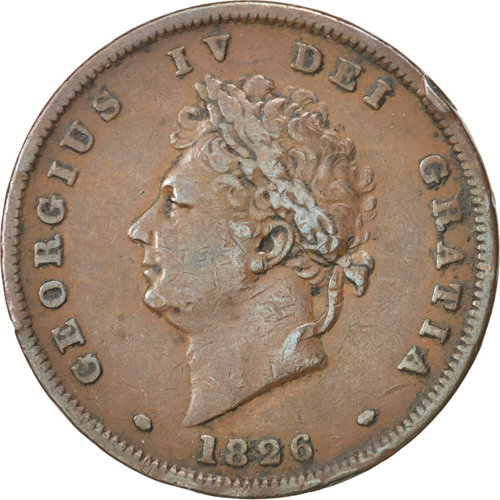 Coin, Great Britain, George IV, Penny, 1826, VF(30-35), Copper, KM:693