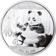 Coin, China, Panda, 10 Yüan, 2017, Bullion, MS(65-70), Silver