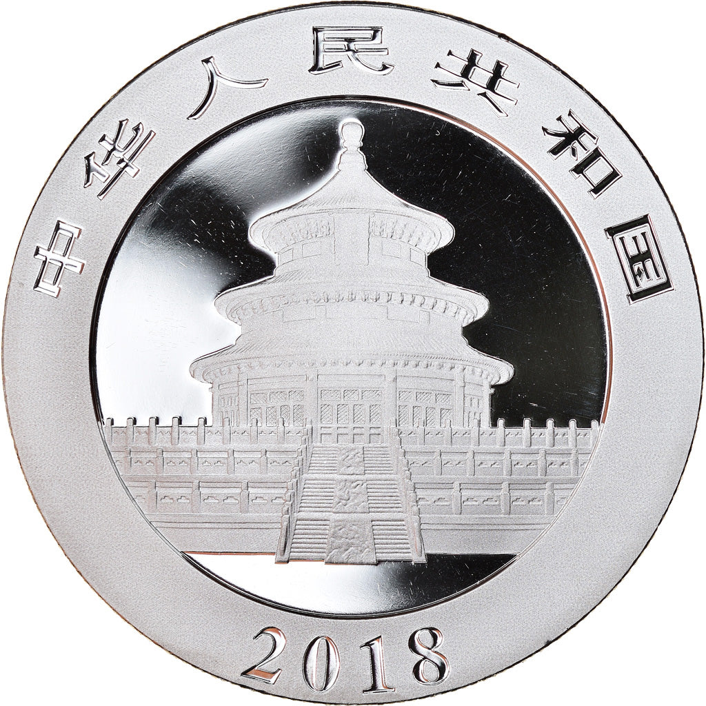Coin, China, Panda, 10 Yüan, 2018, Colorised, MS(65-70), Silver