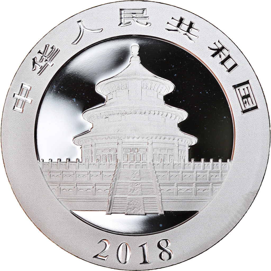 Coin, China, Panda, 10 Yüan, 2018, Colorised, MS(65-70), Silver