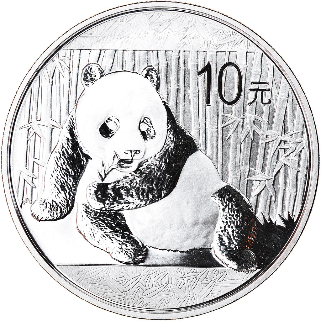 Coin, China, Panda, 10 Yüan, 2015, 1 Oz, MS(65-70), Silver
