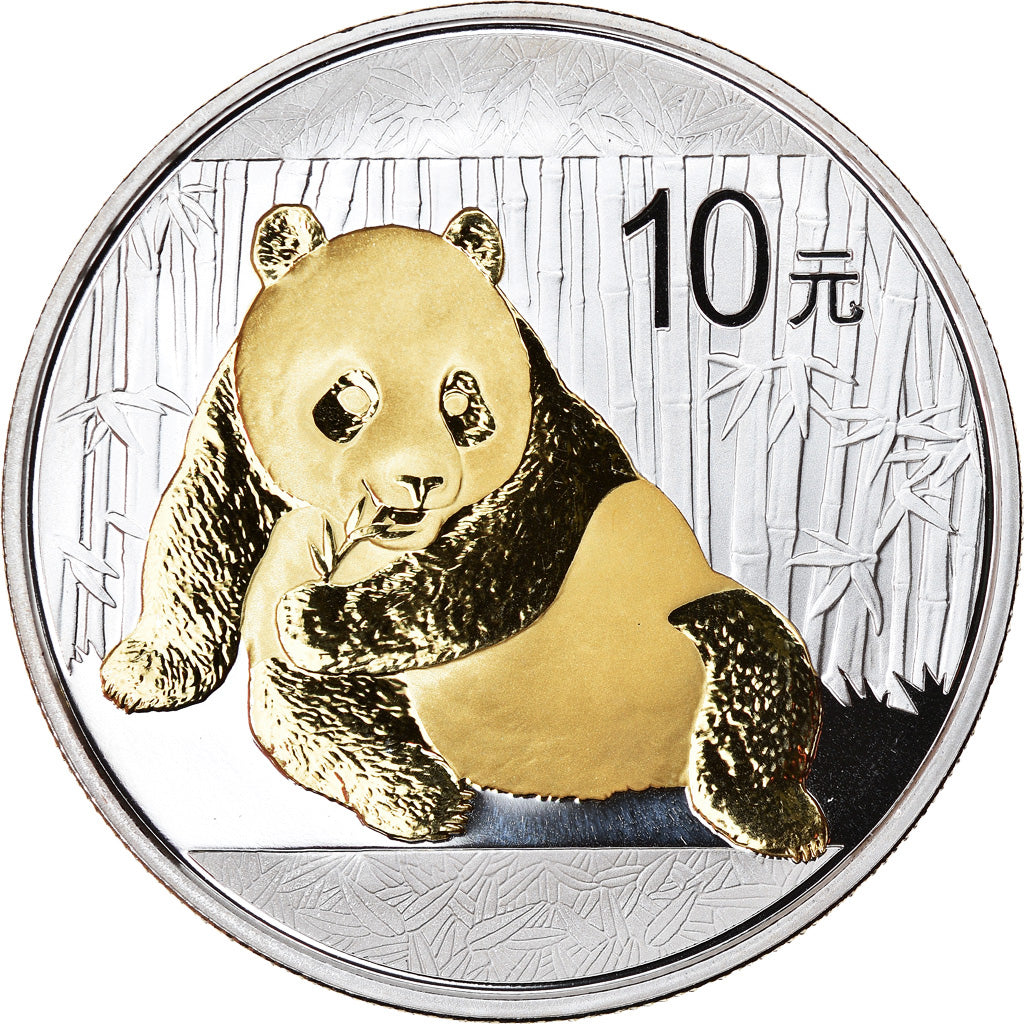 Coin, China, Panda, 10 Yüan, 2015, Colorised, MS(65-70), Silver