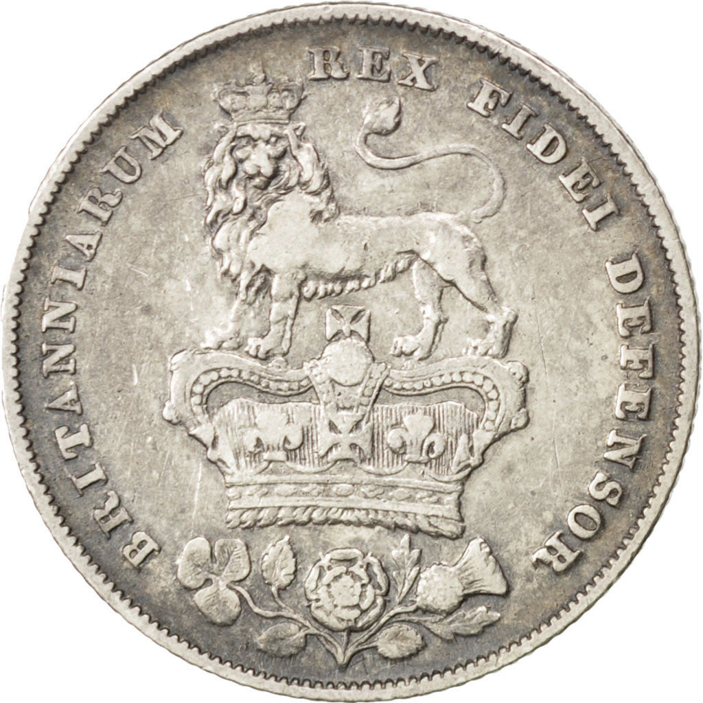 Coin, Great Britain, George IV, Shilling, 1826, EF(40-45), Silver, KM:694