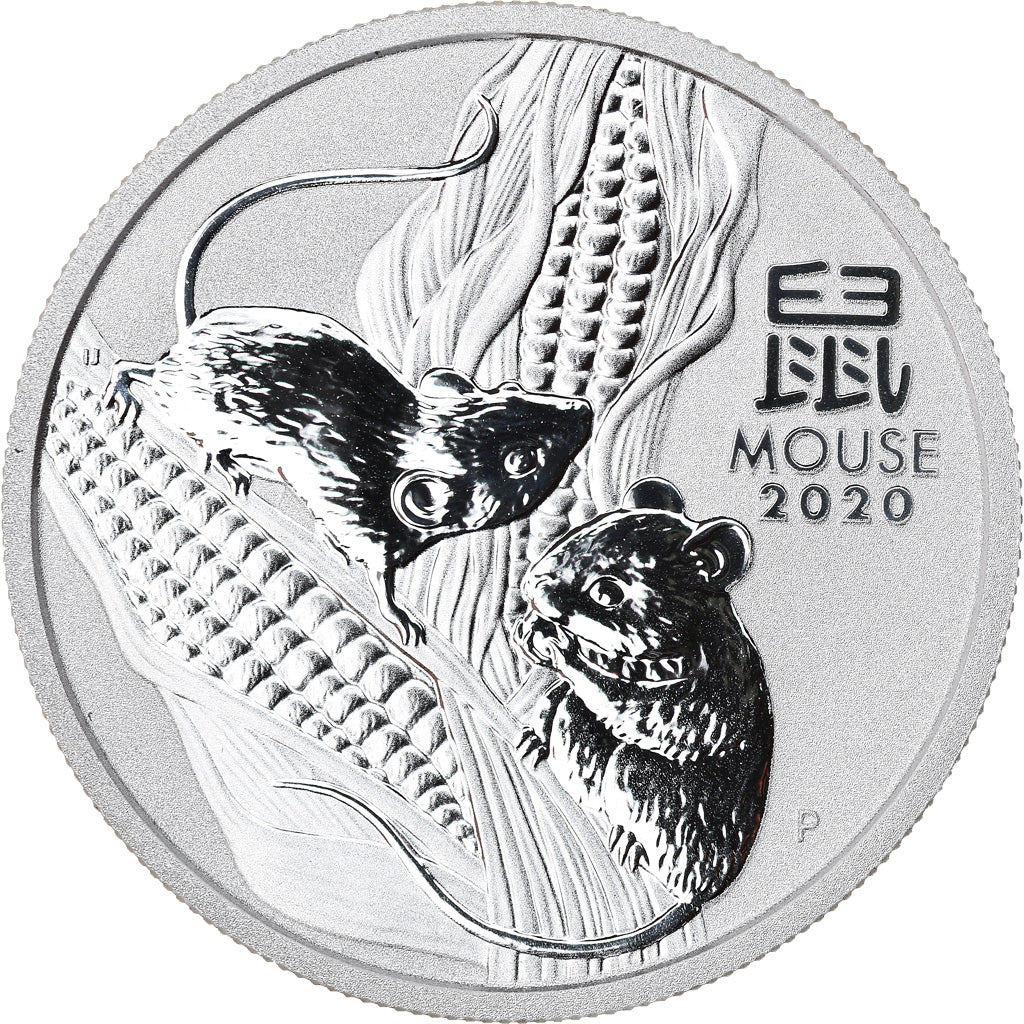 Coin, Australia, Year of the Rat, 50 Cents, 2020, 1/2 Oz, MS(65-70), Silver