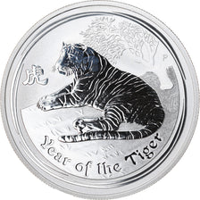Coin, Australia, Year of the Tiger, 50 Cents, 2010, 1/2 Oz, MS(65-70), Silver