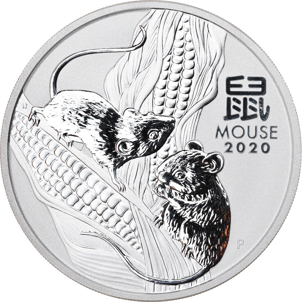 Coin, Australia, Year of the Rat, 2 Dollars, 2020, 2 Oz, MS(65-70), Silver