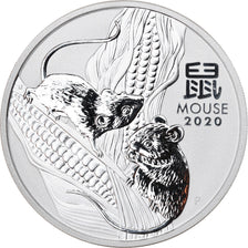 Coin, Australia, Year of the Rat, 2 Dollars, 2020, 2 Oz, MS(65-70), Silver