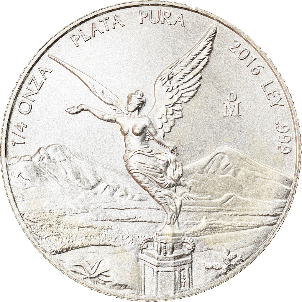 Coin, Mexico, Libertad, 1/4 Onza, 2016, Bullion, MS(65-70), Silver