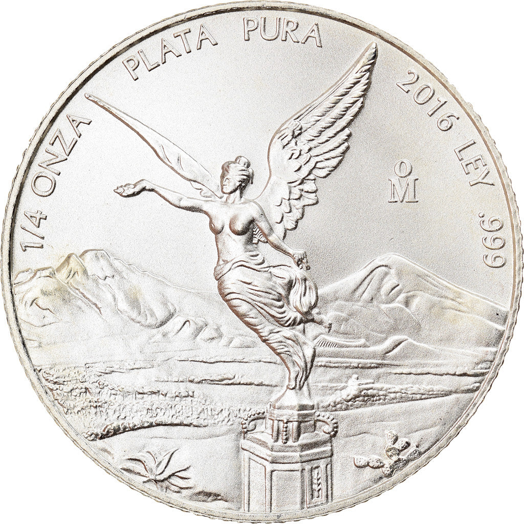 Coin, Mexico, Libertad, 1/4 Onza, 2016, Bullion, MS(65-70), Silver