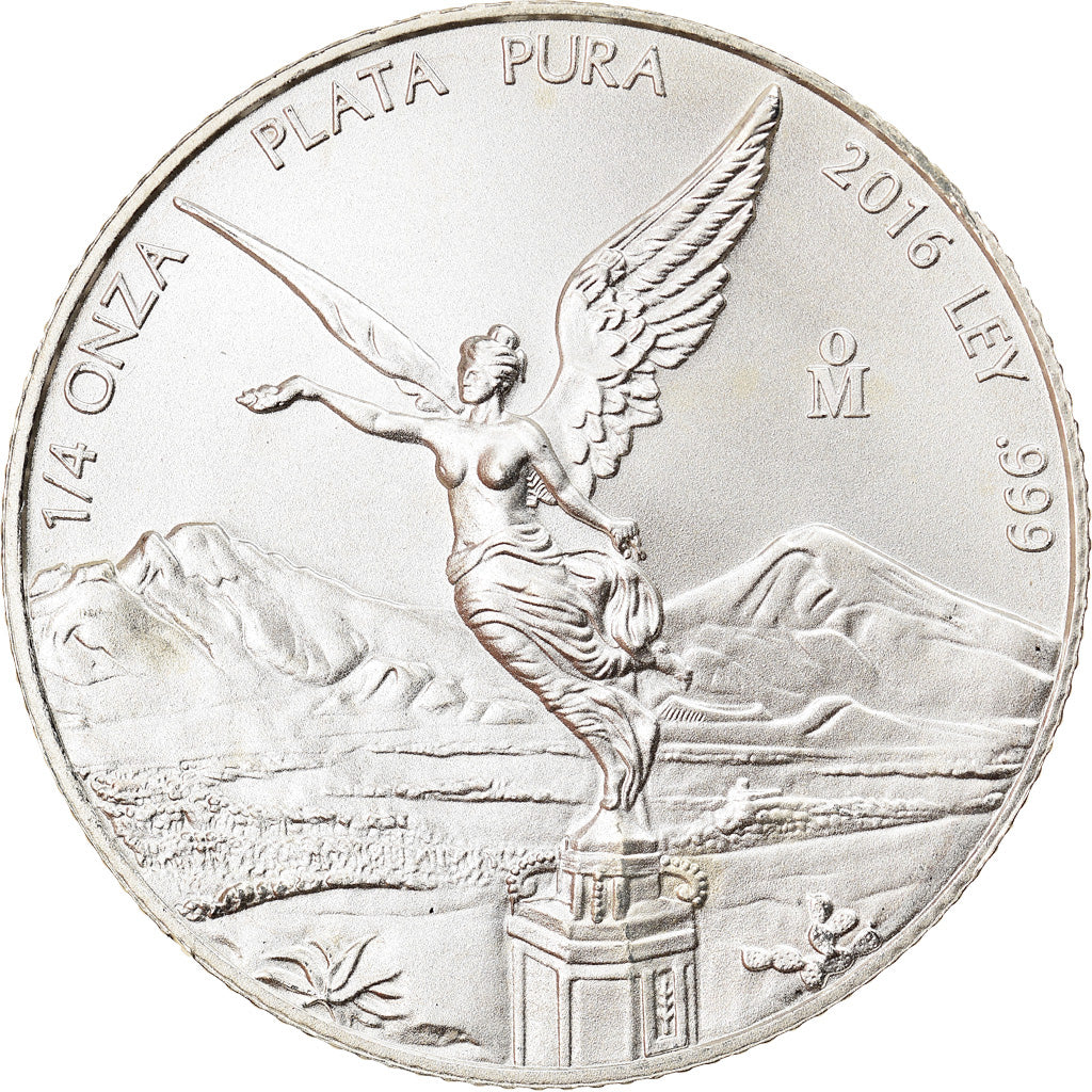 Coin, Mexico, Libertad, 1/4 Onza, 2016, Bullion, MS(65-70), Silver