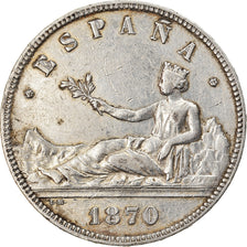 Coin, Spain, Provisional Government, 5 Pesetas, 1870, EF(40-45), Silver, KM:655