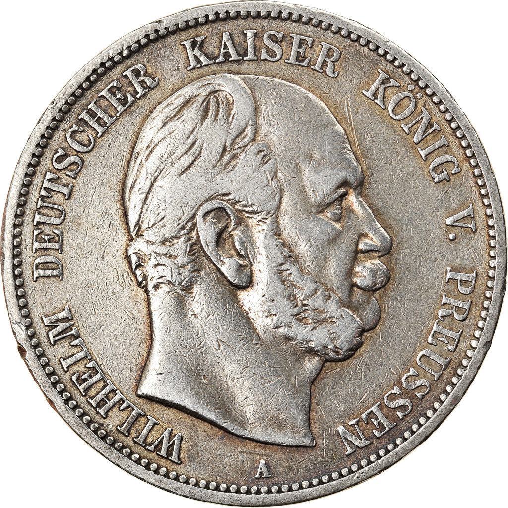 Coin, German States, PRUSSIA, Wilhelm I, 5 Mark, 1874, Berlin, VF(30-35)