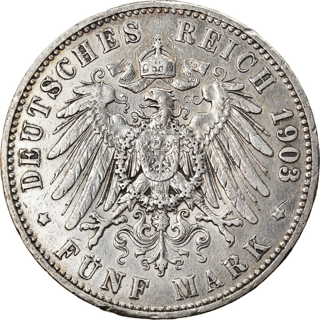 Coin, German States, PRUSSIA, Wilhelm II, 5 Mark, 1903, Berlin, VF(30-35)
