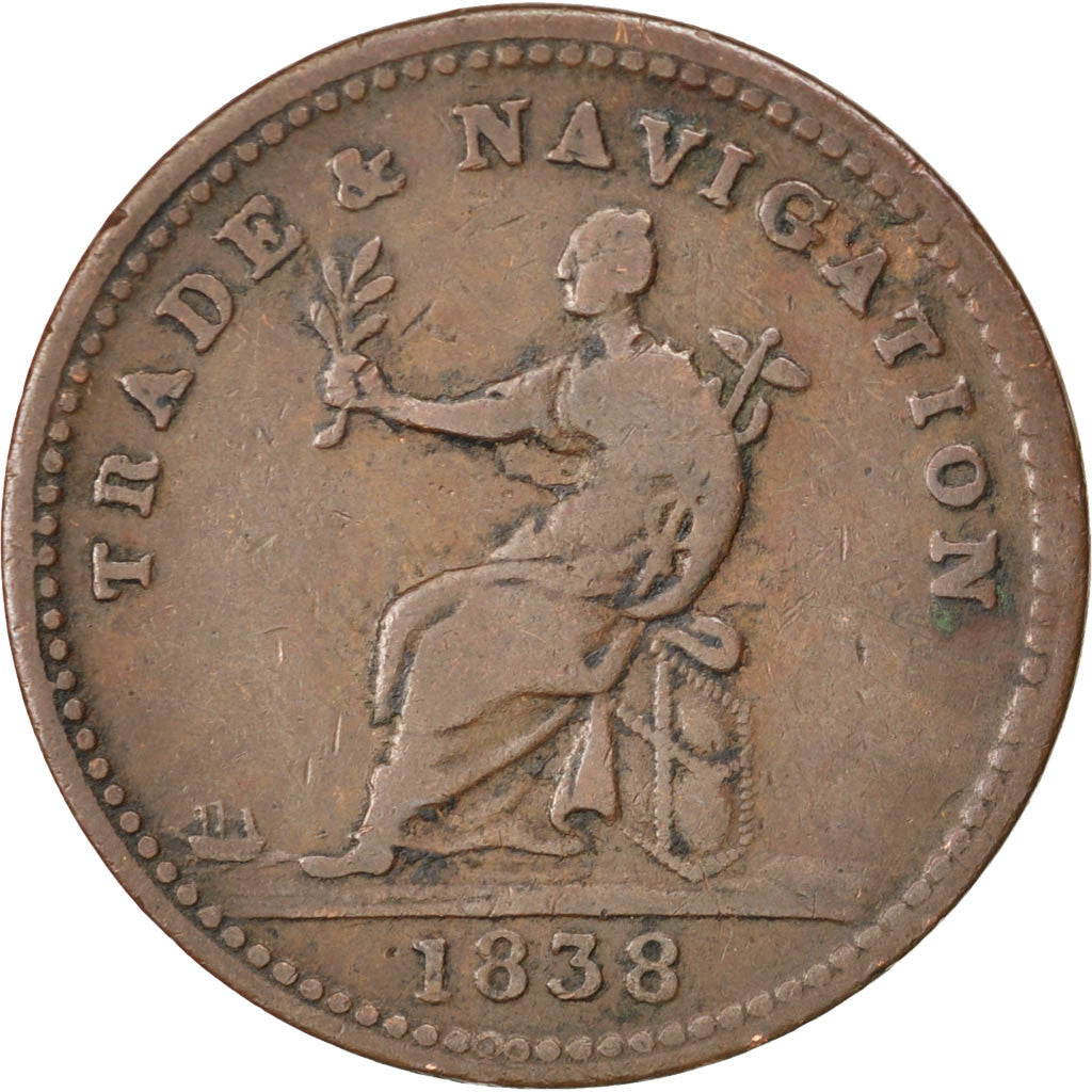 Coin, Guyana, Stiver, 1838, VF(30-35), Copper, KM:Tn1