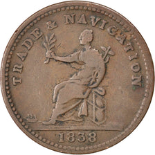 Munten, Guyana, Stiver, 1838, FR+, Koper, KM:Tn1