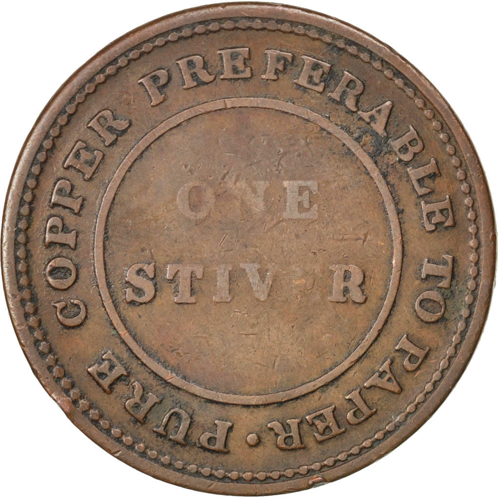 Coin, Guyana, Stiver, 1838, VF(30-35), Copper, KM:Tn1