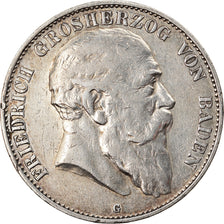 Monnaie, Etats allemands, BADEN, Friedrich I, 5 Mark, 1904, Karlsruhe, TB+