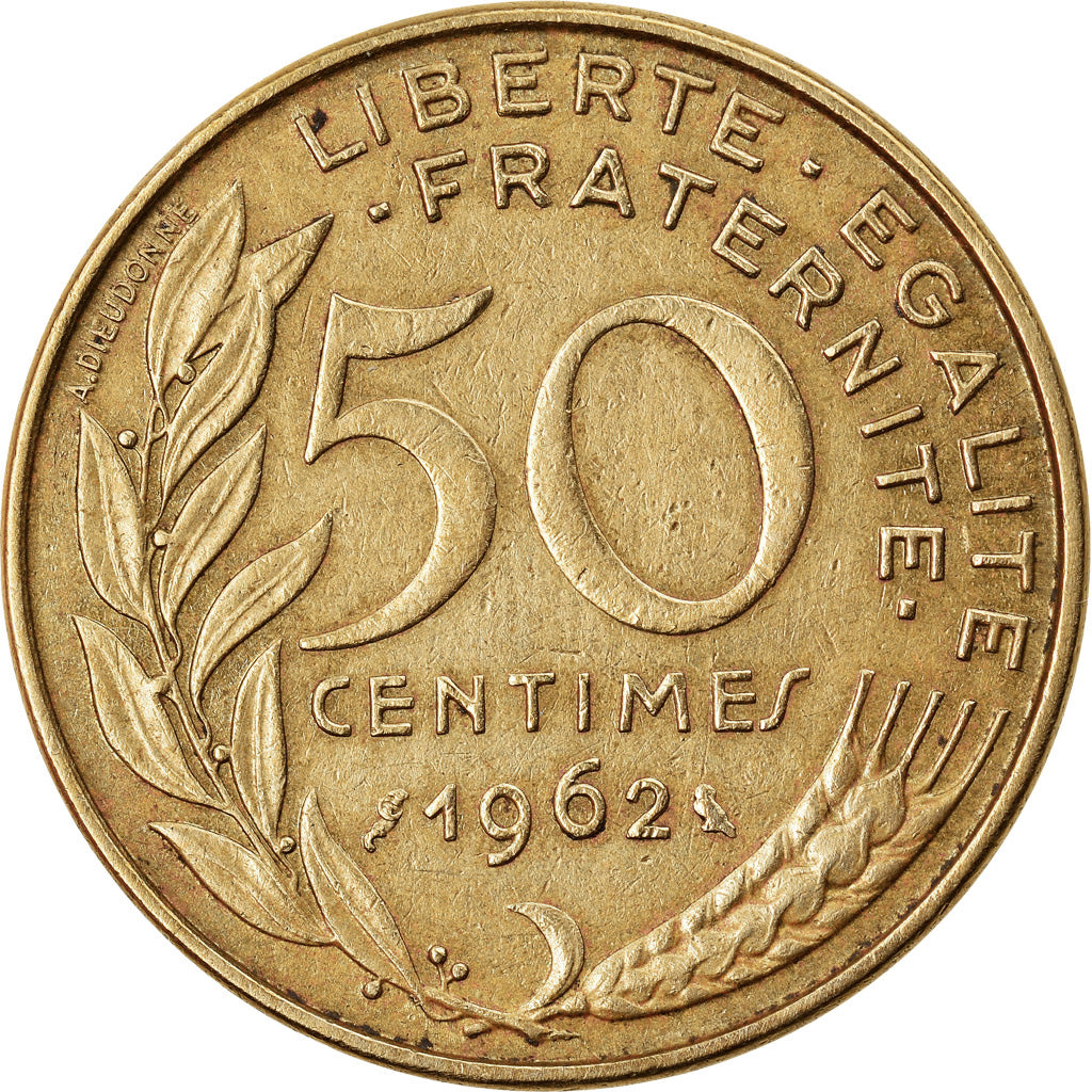 Coin, France, Marianne, 50 Centimes, 1962, Col à 4 plis, VF(30-35)