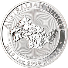 Coin, Australia, Australian Nugget, 1 Dollar, 2019, 1 Oz, MS(65-70), Silver