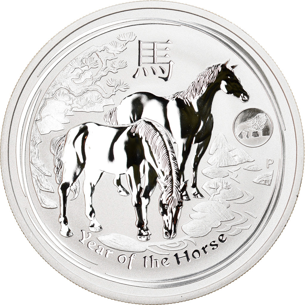 Coin, Australia, Year of the Horse, 1 Dollar, 2014, 1 Oz, MS(65-70), Silver