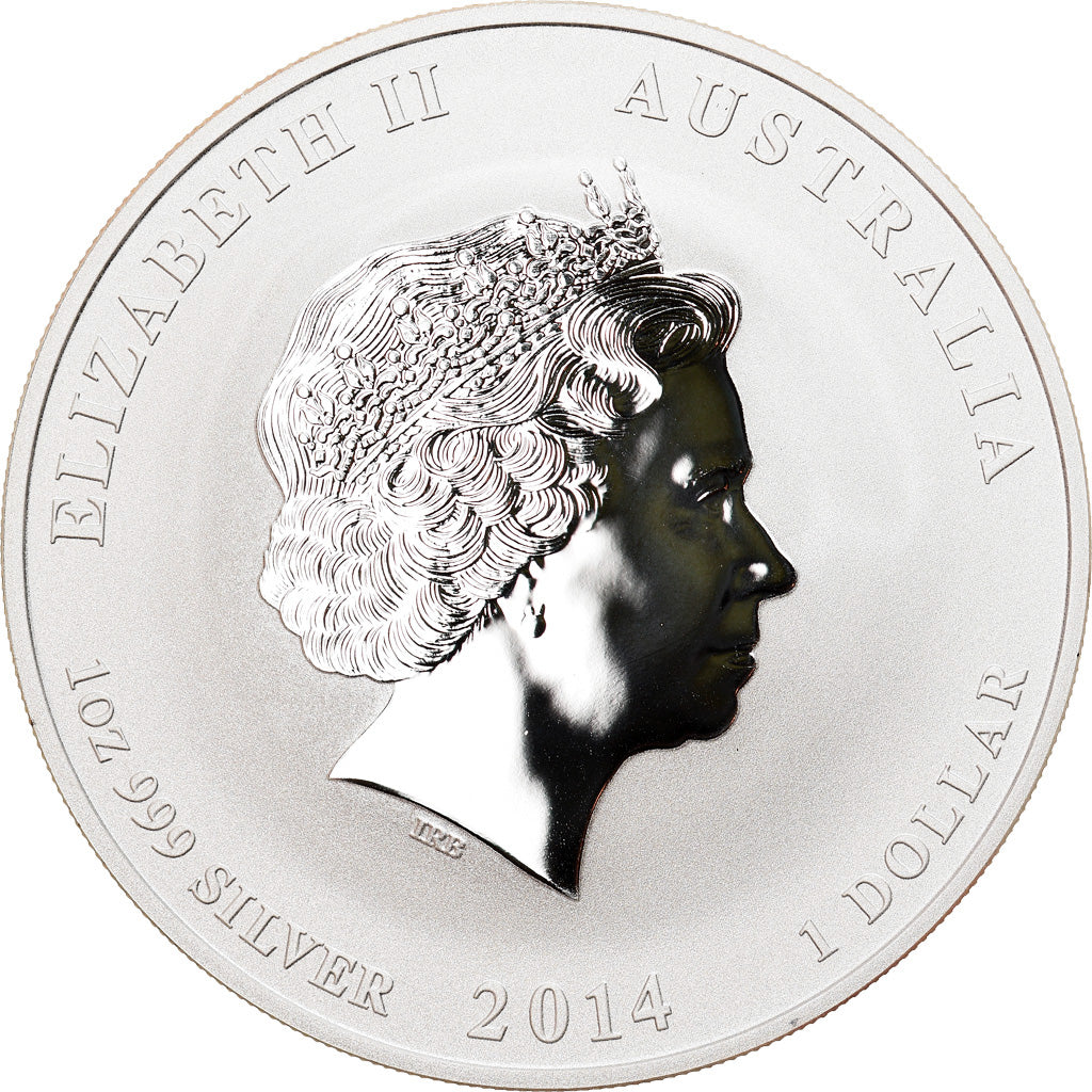 Coin, Australia, Year of the Horse, 1 Dollar, 2014, 1 Oz, MS(65-70), Silver