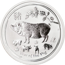 Coin, Australia, Year of the Pig, 1 Dollar, 2019, 1 Oz, MS(65-70), Silver