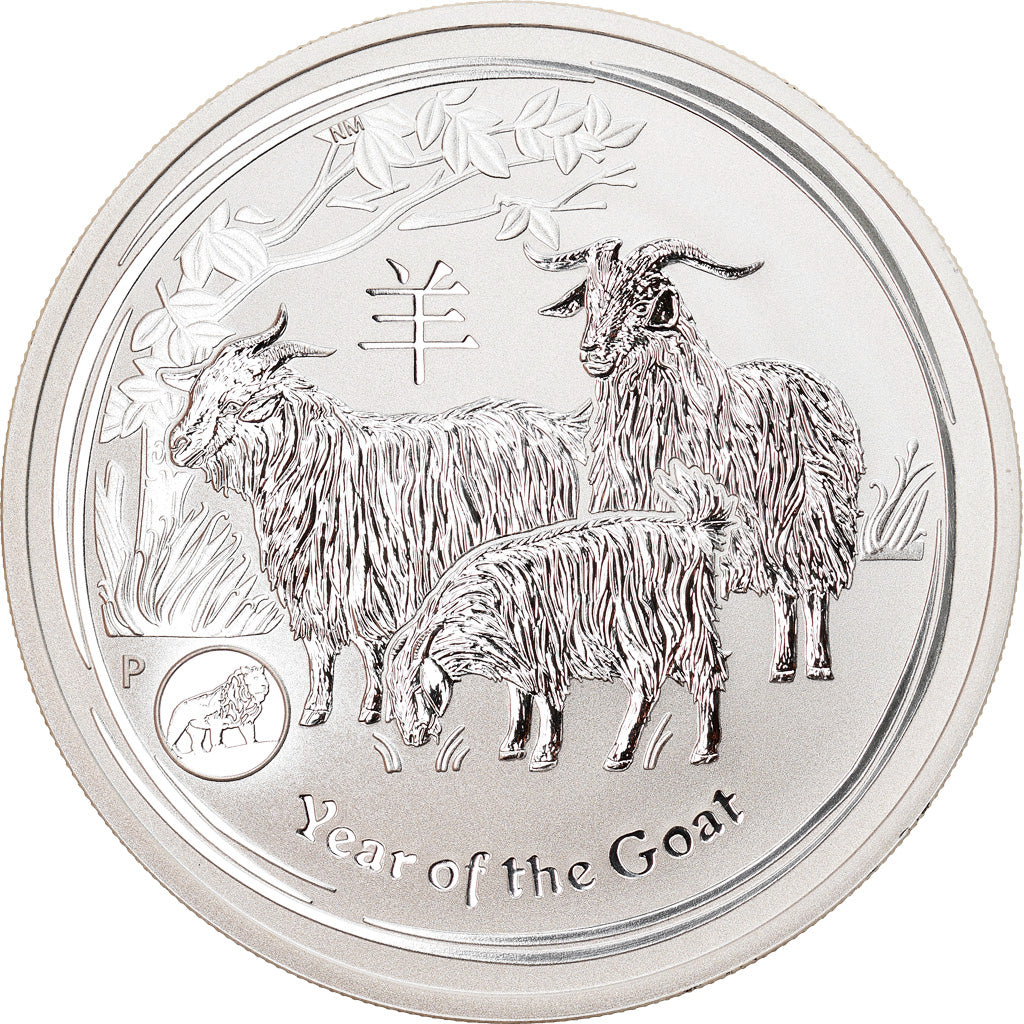 Coin, Australia, Year of the Goat, 1 Dollar, 2015, 1 Oz, MS(65-70), Silver