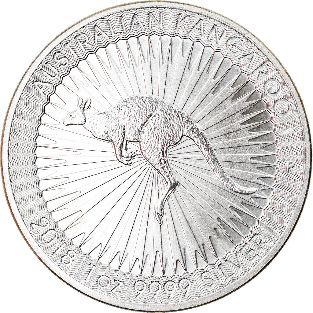 Coin, Australia, Australian Kangaroo, 1 Dollar, 2018, 1 Oz, MS(65-70), Silver