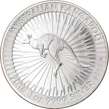 Coin, Australia, Australian Kangaroo, 1 Dollar, 2018, 1 Oz, MS(65-70), Silver