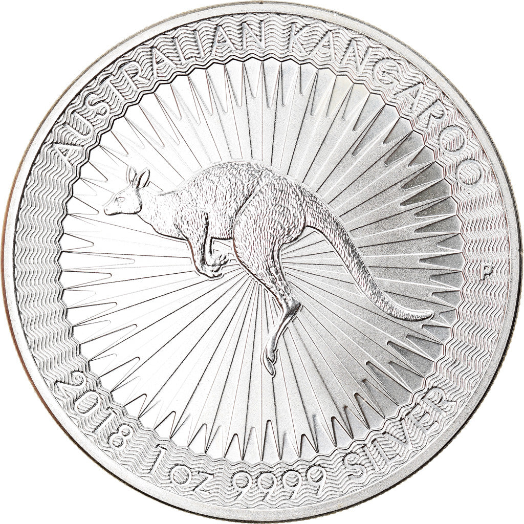 Coin, Australia, Australian Kangaroo, 1 Dollar, 2018, 1 Oz, MS(65-70), Silver