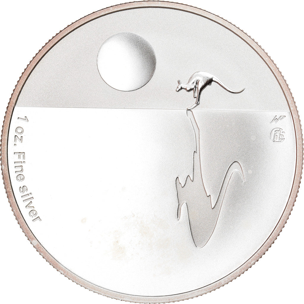 Coin, Australia, Kangaroo at Sunset, 1 Dollar, 2010, 1 Oz, MS(65-70), Silver