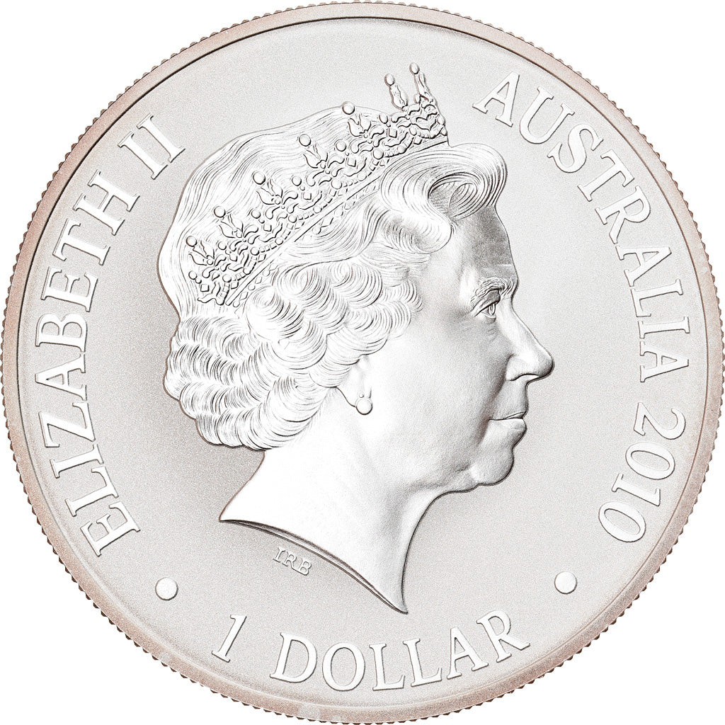 Coin, Australia, Kangaroo at Sunset, 1 Dollar, 2010, 1 Oz, MS(65-70), Silver