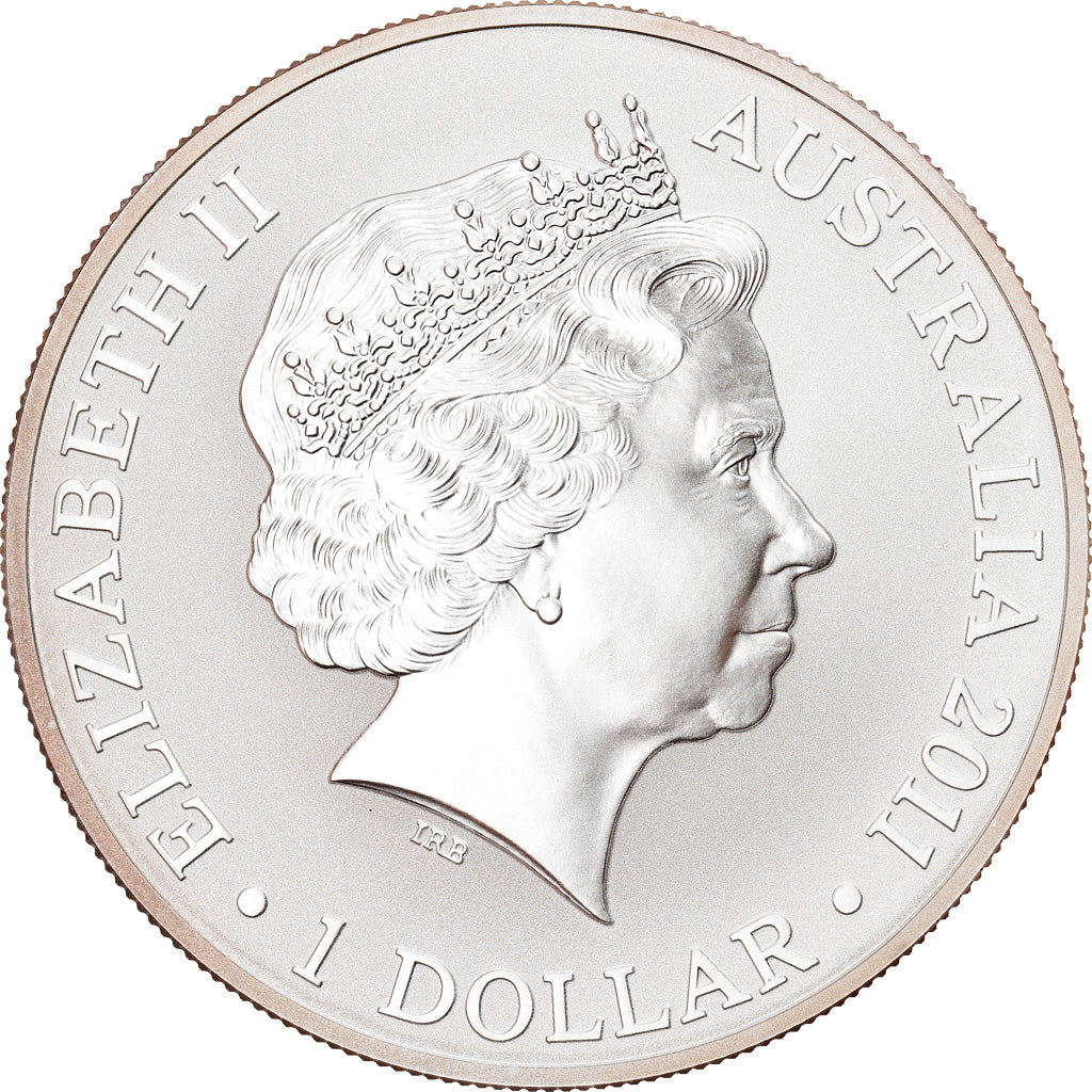 Coin, Australia, Kangaroo at Sunset, 1 Dollar, 2011, 1 Oz, MS(65-70), Silver