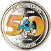 Belgium, 5 Euro, Smurfs, 2008, Colourized, MS(65-70), Silver, KM:270a