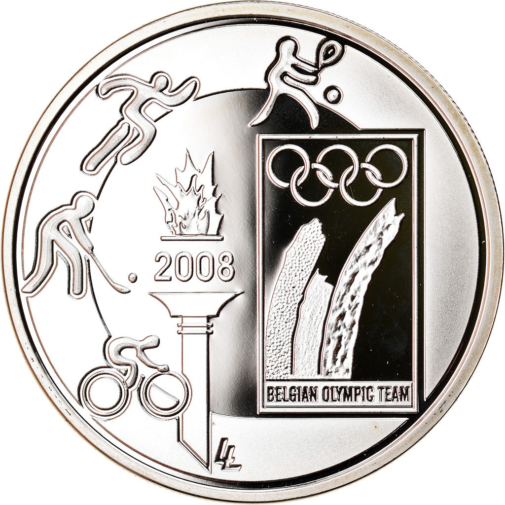België, 10 Euro, Olympic Games, 2008, FDC, Zilver, KM:268