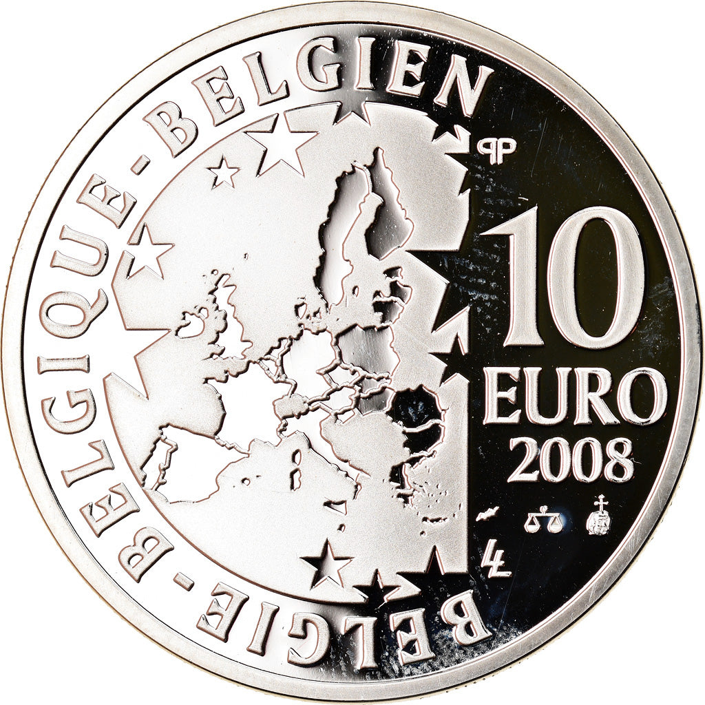 België, 10 Euro, Olympic Games, 2008, FDC, Zilver, KM:268