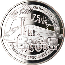 Belgium, 5 Euro, Belgian Railroads, 2010, MS(65-70), Silver, KM:303