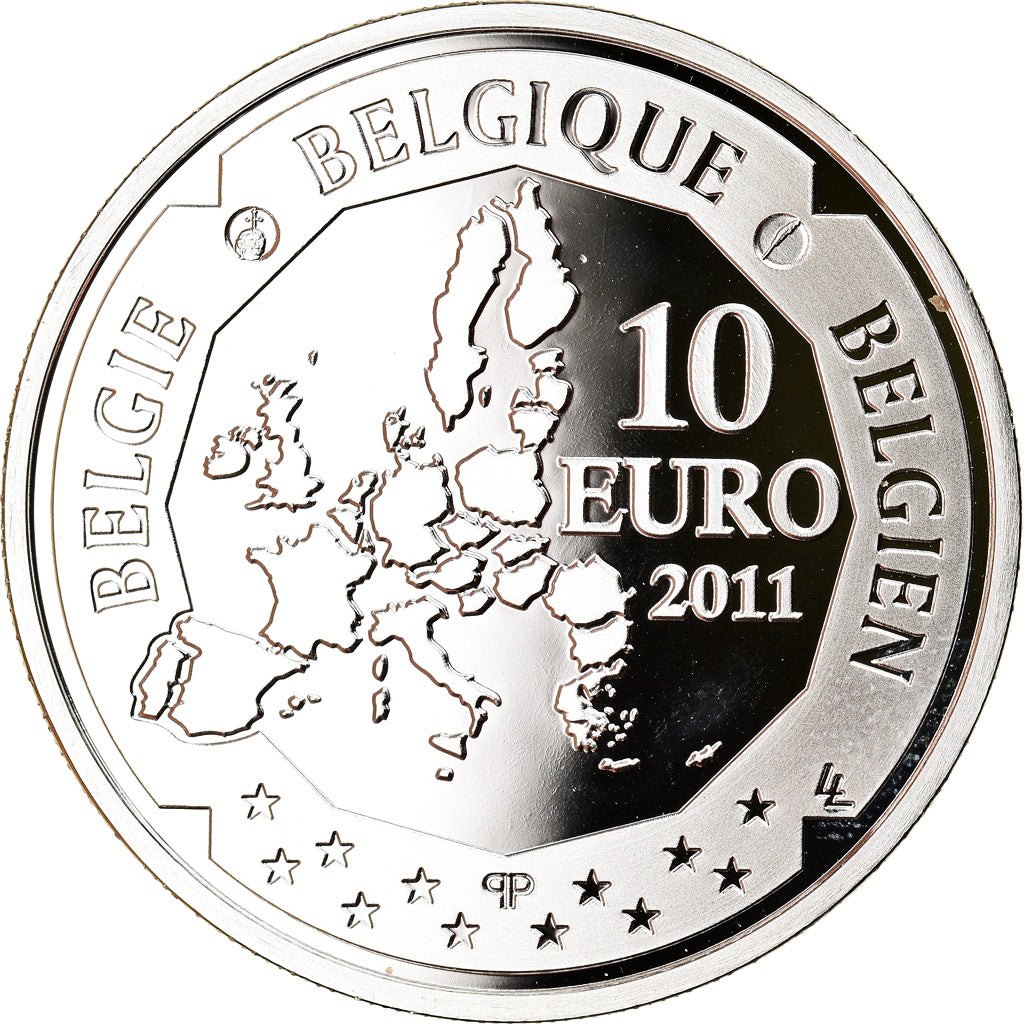 Belgium, 10 Euro, Discovery of the South Pole, 2011, MS(65-70), Silver, KM:309