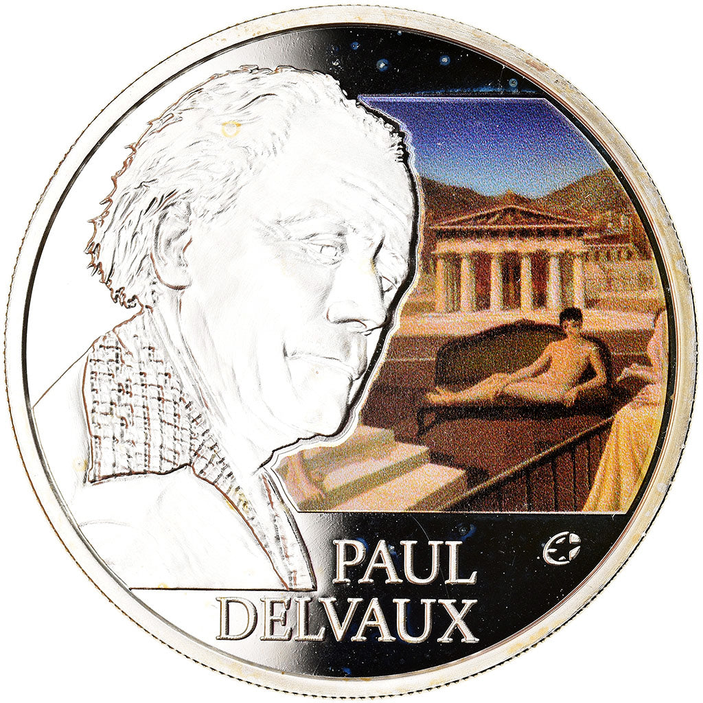 Belgium, 10 Euro, Paul Delvaux, 2012, Colourized, MS(65-70), Silver